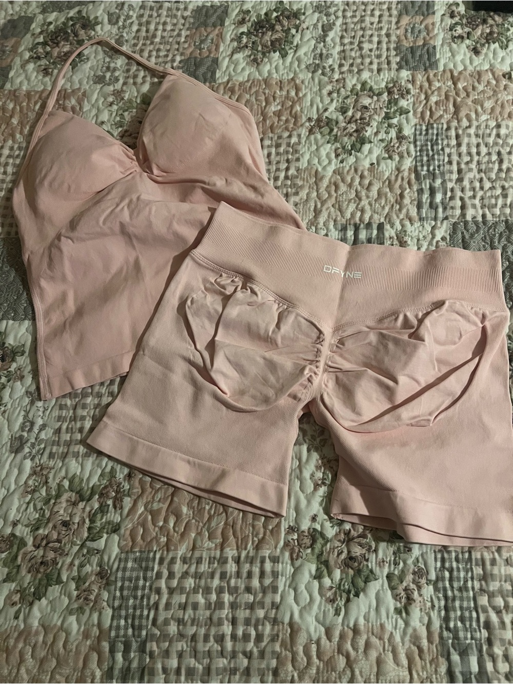 DKNY Blush Seamless Lounge Bra and High-Waist Shorts Set